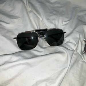 Moncler Black and Silver Sunglasses